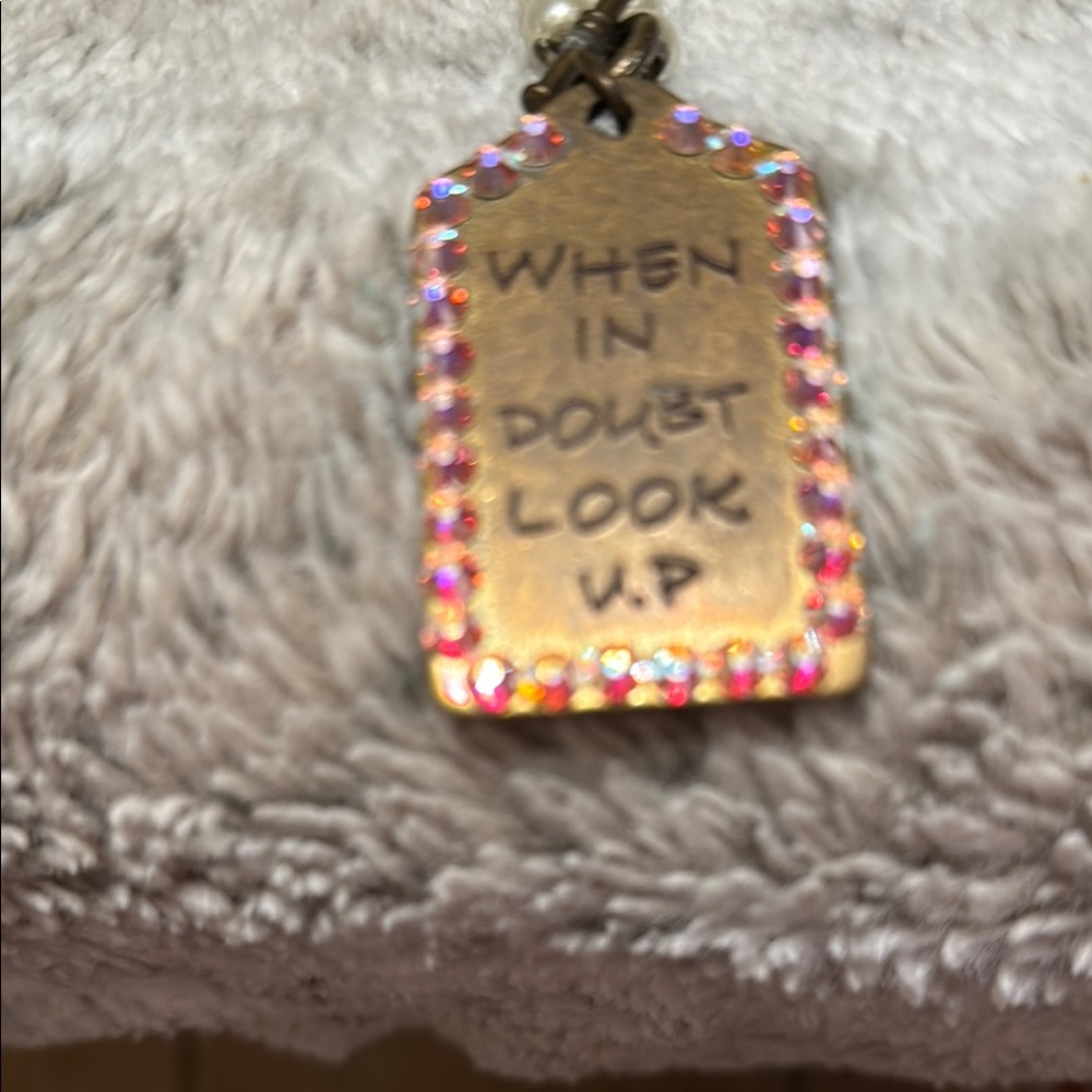 Inspirational Gold Necklace with Multicolor Accents